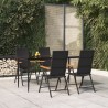 Ensemble à manger de jardin 5 pcs Noir et marron Résine tressée 