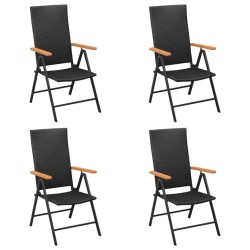 Ensemble à manger de jardin 5 pcs Noir et marron Résine tressée 
