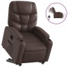 Fauteuil inclinable électrique marron similicuir 