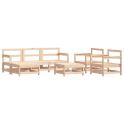 Salon de jardin 7 pcs Bois de pin massif 