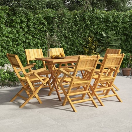 Chaises de jardin pliantes lot de 6 55x61x90cm bois massif teck 