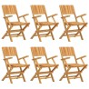 Chaises de jardin pliantes lot de 6 55x61x90cm bois massif teck 