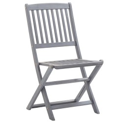 Chaises pliables d'extérieur lot de 8 et coussins Bois d'acacia 