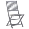 Chaises pliables d'extérieur lot de 8 et coussins Bois d'acacia 