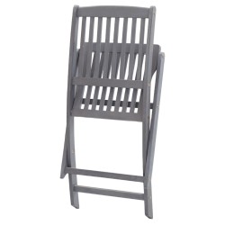 Chaises pliables d'extérieur lot de 8 et coussins Bois d'acacia 