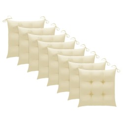 Chaises pliables d'extérieur lot de 8 et coussins Bois d'acacia 