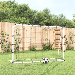 Filet de rebond de football blanc noir 184x61x123 cm acier PE 