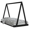 Cadre de lit pour enfants noir 90x190 cm bois de pin massif 