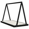 Cadre de lit pour enfants noir 90x190 cm bois de pin massif 