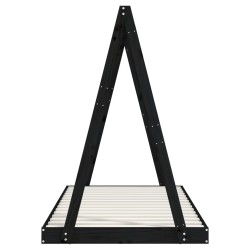 Cadre de lit pour enfants noir 90x190 cm bois de pin massif 