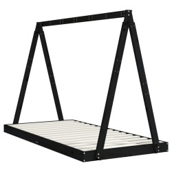Cadre de lit pour enfants noir 90x190 cm bois de pin massif 
