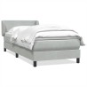 Sommier à lattes de lit et matelas gris clair 80x210 cm velours 