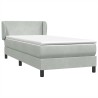 Sommier à lattes de lit et matelas gris clair 80x210 cm velours 