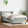 Sommier à lattes de lit et matelas gris clair 80x210 cm velours 