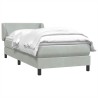 Sommier à lattes de lit et matelas gris clair 80x210 cm velours 