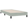 Sommier à lattes de lit et matelas gris clair 80x210 cm velours 