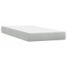 Sommier à lattes de lit et matelas gris clair 80x210 cm velours 