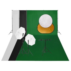 Kit de studio photo avec éclairage toile de fond et réflecteur 
