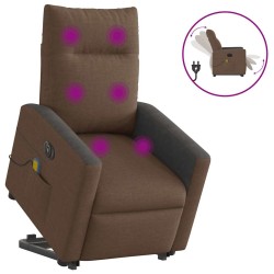 Fauteuil inclinable de massage électrique Marron Tissu 