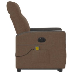 Fauteuil inclinable de massage électrique Marron Tissu 