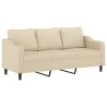 Canapé 3 places avec oreillers décoratifs crème 180 cm tissu 