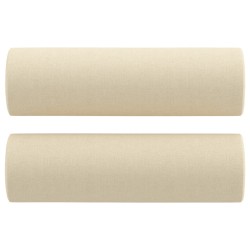 Canapé 3 places avec oreillers décoratifs crème 180 cm tissu 