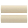 Canapé 3 places avec oreillers décoratifs crème 180 cm tissu 