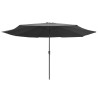 Parasol de jardin avec mât en métal 390 cm anthracite 