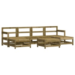 Salon de jardin 7 pcs bois de pin imprégné 
