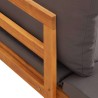 Chaises longues coussins gris foncé lot de 2 Bois acacia solide 