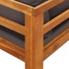 Chaises longues coussins gris foncé lot de 2 Bois acacia solide 