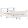 Cadre de lit avec tête de lit blanc 160x200 cm bois pin massif 