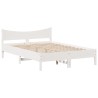 Cadre de lit avec tête de lit blanc 160x200 cm bois pin massif 