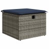 Salon de jardin 4 pcs avec coussins gris résine tressée 