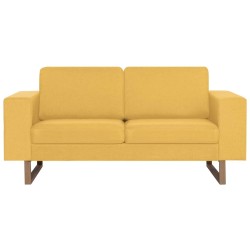 Canapé à 2 places tissu jaune 