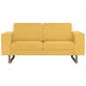 Canapé à 2 places tissu jaune 