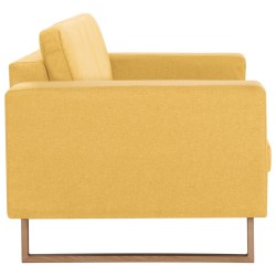 Canapé à 2 places tissu jaune 