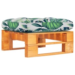 Pouf palette de jardin marron miel bois de pin imprégné 