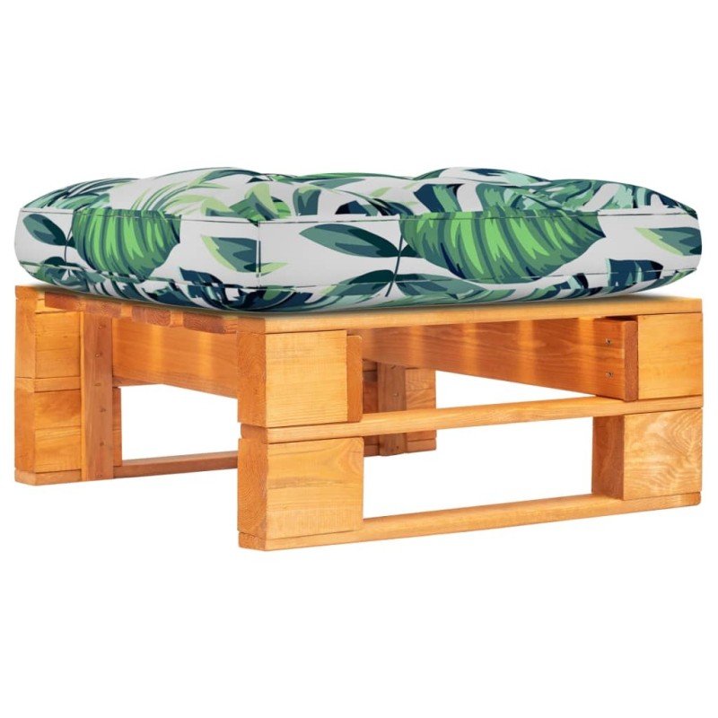 Pouf palette de jardin marron miel bois de pin imprégné 