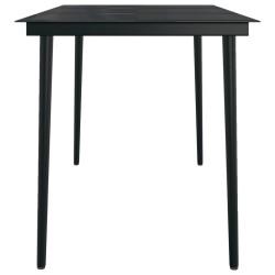 Ensemble à manger de jardin 7 pcs Noir 