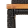 Ensemble de bar jardin 5 pcs noir poly rotin/bois massif acacia 