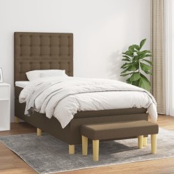 Sommier à lattes de lit avec matelas Marron foncé 80x200 cm 