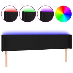 Tête de lit à LED Noir 203x16x78/88 cm Tissu 