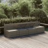 Salon de jardin 4 pcs avec coussins Gris Résine tressée 