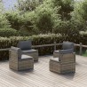 Canapés centraux de jardin 4 pcs Gris 57x57x56 cm Poly rotin 