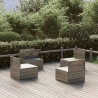 Canapés centraux de jardin 4 pcs Gris 57x57x56 cm Poly rotin 