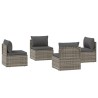 Canapés centraux de jardin 4 pcs Gris 57x57x56 cm Poly rotin 