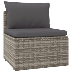 Canapés centraux de jardin 4 pcs Gris 57x57x56 cm Poly rotin 