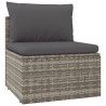Canapés centraux de jardin 4 pcs Gris 57x57x56 cm Poly rotin 