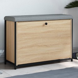 Banc à chaussures tiroir rabattable chêne sonoma 82x32x56 cm 